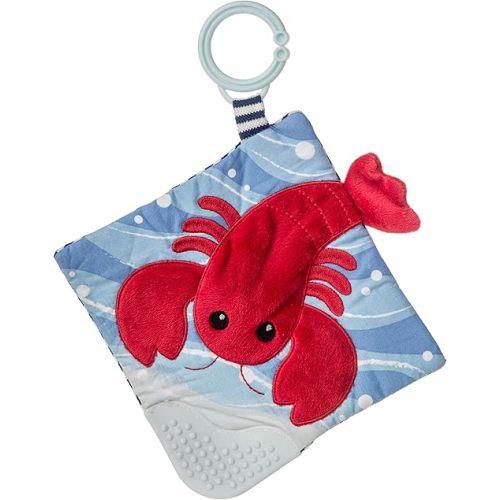 Mary Meyer Crinkle Teether Toy with Baby Paper and Squeaker, Lobbie Lobster, 6 x 6-Inches