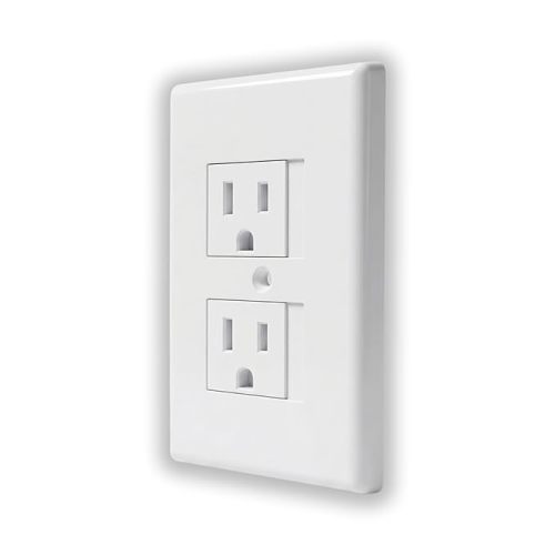 Mommy's Helper Safe Plate Self Closing Electrical Outlet Covers, Baby Proofing Safety Wall Socket Plate, Automatic Sliding Cap Cover Standard Wall Outlet Cover, White