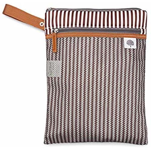Parker Baby Cloth Diaper Wet Dry Bag - Waterproof Reusable Diaper Bag Accessory with Mesh Organizer and Zippered Pocket for Soiled or Wet Clothes, Diapers, Wipes, Swimsuits