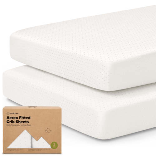 2-Pack Aereo Fitted Crib Sheets (Soft White)