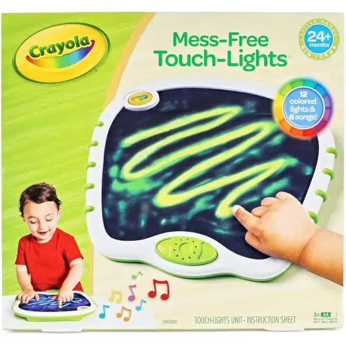 Crayola Toddler Touch Lights, Musical Doodle & Sensory Board, Sensory Toys for Toddlers, Mess Free Finger Painting, Toddler Gift