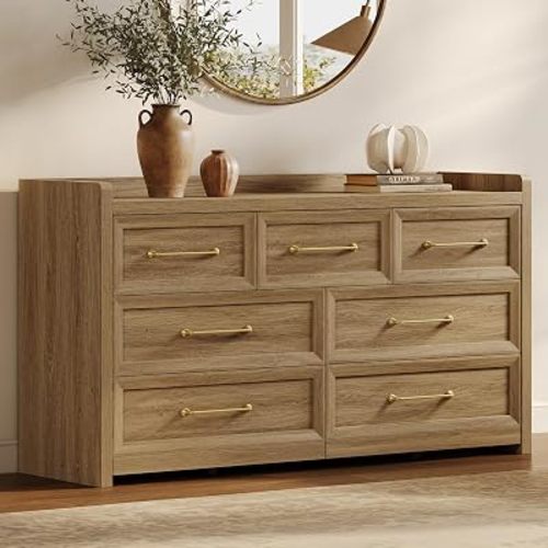 SICOTAS Dresser for Bedroom with 7 Drawers, 56.5" Wide Large Modern Dresser