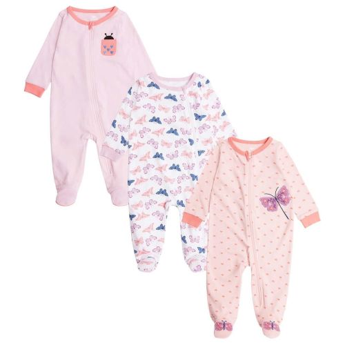 Koala Baby 3 PACK Coveralls - Butterfly Theme - 3 months