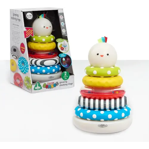 Early Learning Centre Little Senses Glowing Stacking Rings, Stimulates Senses, Fine Motor Skills, Hand Eye Coordination, Kids Toys for Ages 06 Month, Amazon Exclusive
