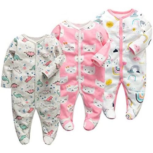 Monvecle Unisex Baby Cotton Multi-Pieces Layette Set Infants Long Sleeve Bodysuits Pants Shirts Gift Set Pack