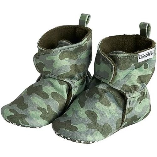 Gerber Baby Fleece Lined Wrap Fasten Non Skid Soft Slipper Booties