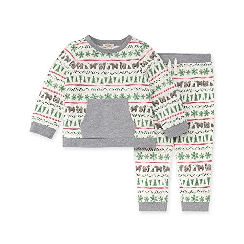 Burt's Bees Baby Baby Boys Shirt Pant Set, Top & Bottom Outfit Bundle, 100% Organic And Toddler Layette Set