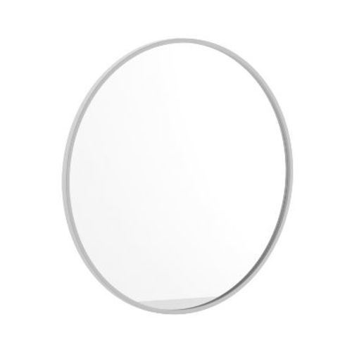 Merrick Lane 30" Round Accent Wall Mirror in Silver with Metal Frame for Bathroom, Vanity, Entryway, Dining Room, & Living Room