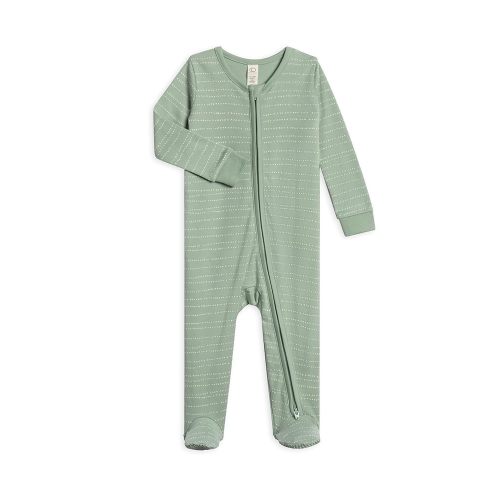 Colored Organics Baby Zip-Up Footed Sleeper with 2-Way Zipper - Newborn Organic Cotton Pajamas
