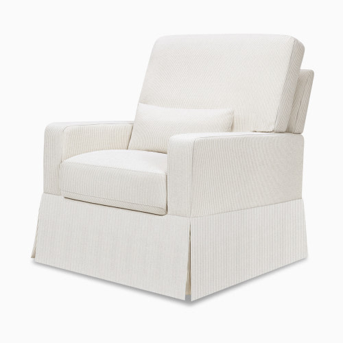 Namesake Crawford Pillowback Comfort Swivel Glider - Fog Chatham Stripe