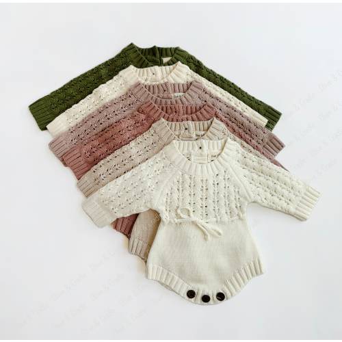 Baby Girl Cotton Knit Lace Romper | Newborn Photography |Take home outfit zoya