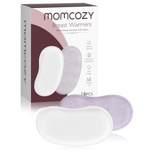 Momcozy Instant Heat Breast Heating Pads, Breast Warmers Easy Release for Soothing Warmth, Lasting Heat Relief for Clogged Milk Ducts, Improve Milk Flow, 16 PCS