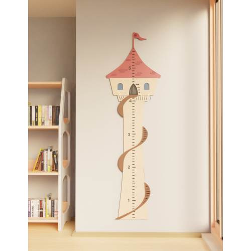 Princess Growth Chart, Woodem Wall Growth Chart, Princess Girl Room Decor