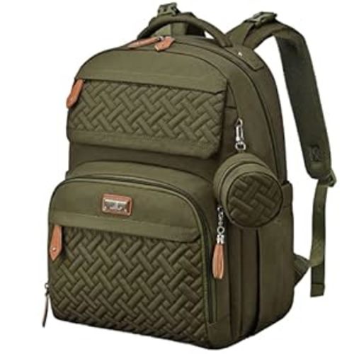 BabbleRoo Diaper Bag Backpack, Travel Backpack with Changing Pad, Pacifier Case & Stroller Straps, Waterproof