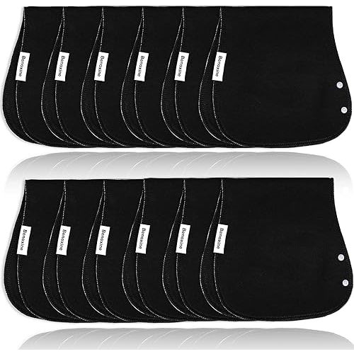 Burp Cloths & Baby Bibs 2-in-1 Large Size 3 Layers Thicken 100% Cotton Super Soft Absorbent for Teething and Drooling Baby Spit Up Burping Rags Set for Boys and Girls Infant Newborn 12 Pack