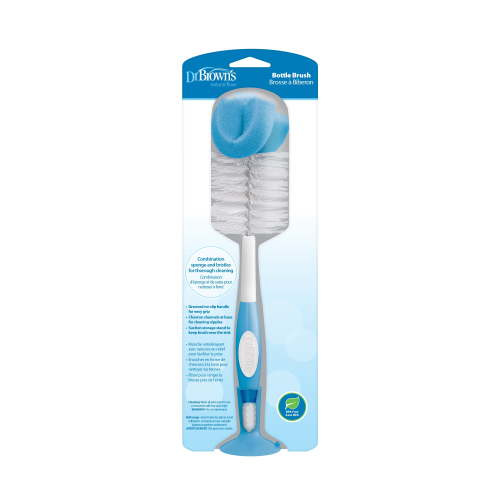 Dr. Brown's Baby Bottle Cleaning Combo, 1-Pack with Suction Cup, Sponge, Scrubber & Nipple Cleaner - Blue
