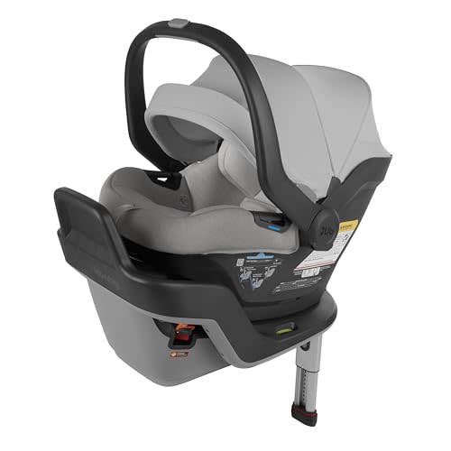 UPPAbaby Mesa Max Infant Car Seat/Base with Load Leg and Robust Infant Insert Included/Innovative Safety Features + Simple Installation/Direct Stroller Attachment/Anthony (White+Grey Chenille)