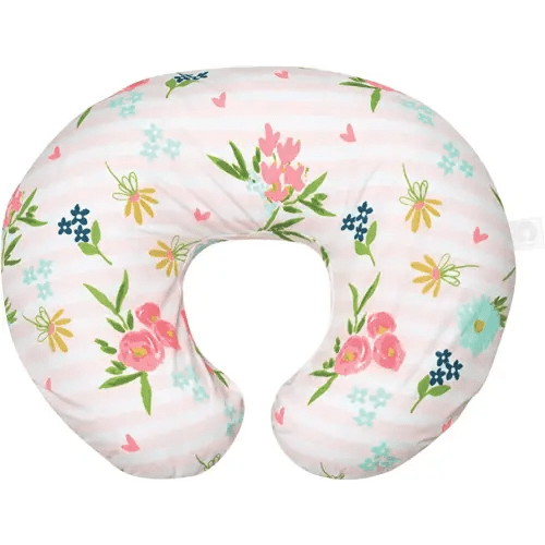 Boppy Nursing Pillow Original Support, Pink Floral Stripe, Ergonomic Nursing Essentials for Bottle and Breastfeeding, Firm Fiber Fill, with Removable Nursing Pillow Cover, Machine Washable