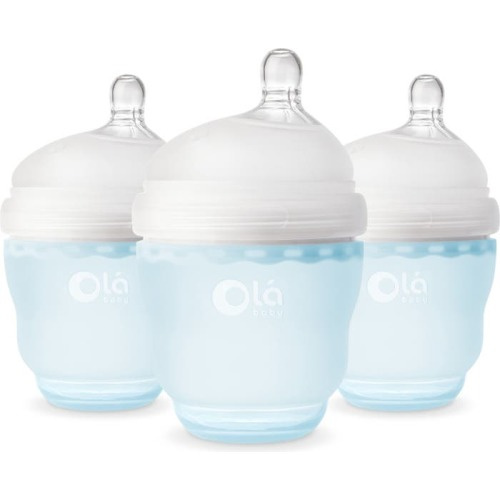 Olababy 3-Pack GentleBottle 4-Ounce Baby Bottles, Sky