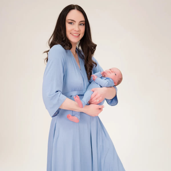 Lila Labor & Postpartum Gown in Periwinkle