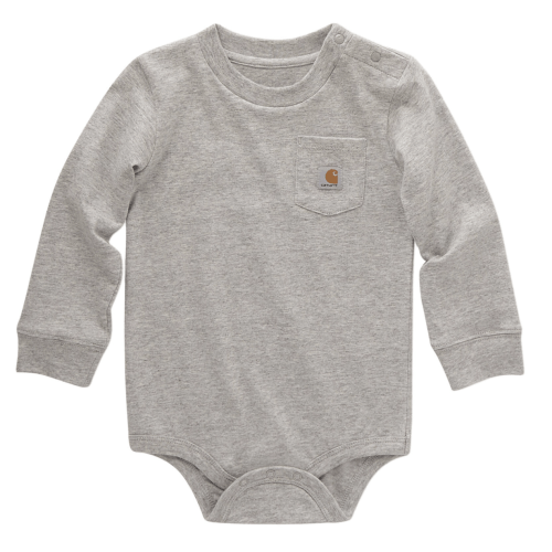 9M - Carhartt Infant Boys' Logo Pocket Long Sleeve Onesie | Sheplers