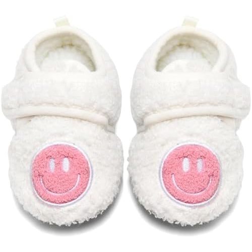 Toddler Smiley Face Slippers Boys Girls House Indoor Non Slip Shoes Warm Cozy Socks for Baby Kids