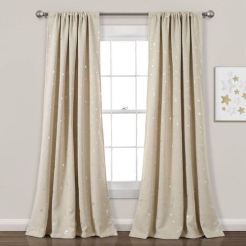 Set Of 2 95"x52" Kids' Star Blackout Window Curtain Panels Navy - Lush Décor