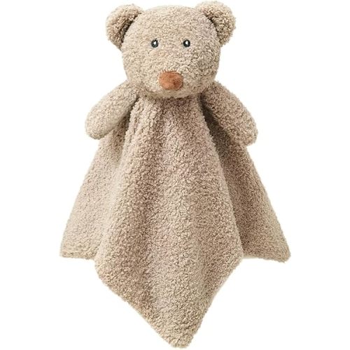 Baby Brown Teddy Bear Soft Stuffed Animal Security Blanket, Plush Bear Character Lovey Blanket, Baby Shower/Nursery Gift, Newborn Infant Toddler Snuggle Blankie for Boys Girls, 14 Inches