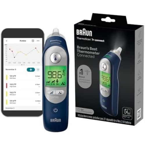 Braun ThermoScan 7+ Connect Digital Ear Thermometer for Kids