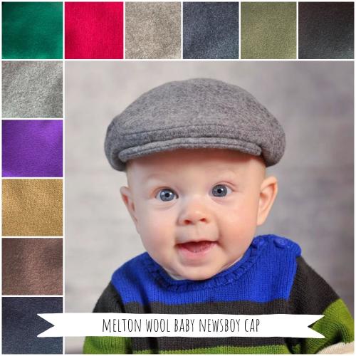 Baby newsboy hat - Boys wool flat cap in 12 colors - handmade Irish-style newsboy cap for newborn, toddler, and kids -made to order