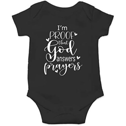 AW Fashions I'm Proof That God Answers Prayers Baby Bodysuit Cute Newborn Boy Funny Rompers Girl Clothes