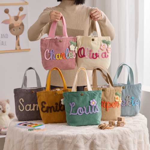 Personalized Name Tote Handbag: Custom Children's Gift,Custom Name Tote Handbag,Baby Shower Gifts, Children's name handbags,Christmas Gift