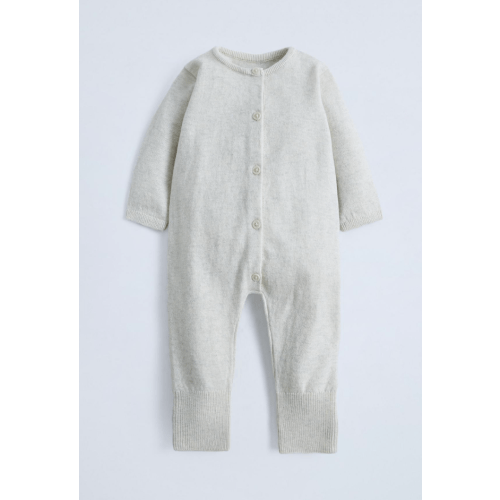 Cotton Silk Footie Jumpsuit - Mid-ecru | ZARA