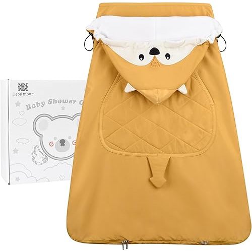Bebamour Baby Carrier Winter Cover Universal Hoodie All Season Carrier Cover for Baby Carrier (New Orange)