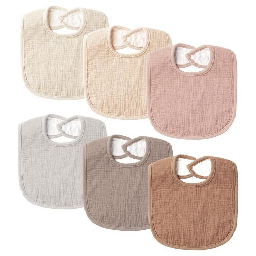 Amazon.com: POIKSHARK 6-Pack Muslin Baby Bibs for Unisex Boys Girls, Solid Colors, Soft Cotton Baby Drool Bibs, Drooling and Teething Bibs for Infant, Newborn - Neutral : Baby