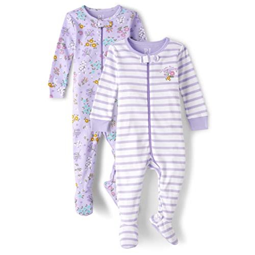 The Children's Place Baby-Girls and Toddler Long Sleeve Zip-Front Snug Fit 100% Cotton 1 or 2 Piece Set