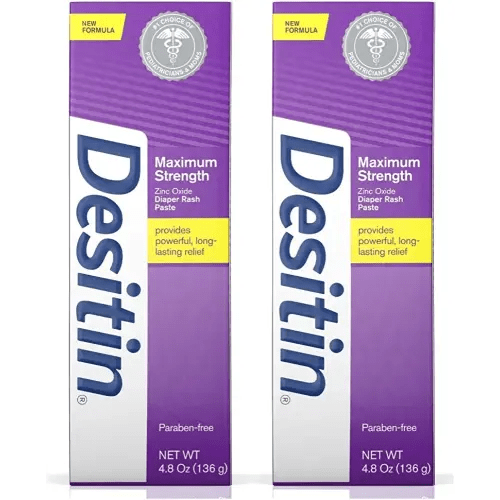 WSED Maximum Strength Baby Diaper Rash Cream with 40% Zinc Oxide for Diaper Rash Relief & Prevention (2 Pack)