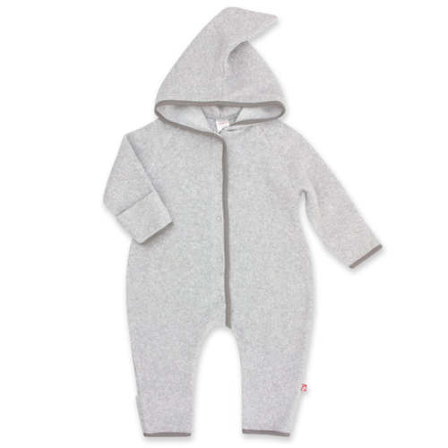Heather Gray Hooded Onesie - Cozie Fleece | Zutano