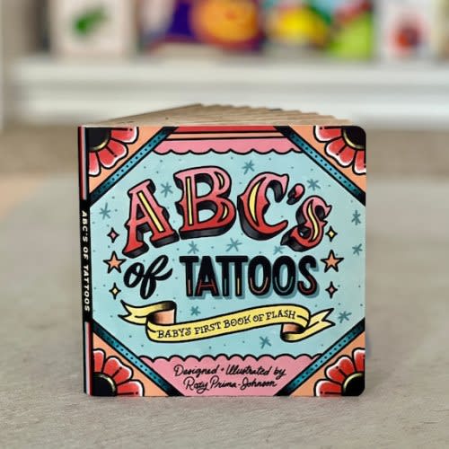 Abc's of Tattoos Baby Board Book Cute Kids Gift Hardcover Edgy Baby Present Custom Illustration, American Traditional Tattoo Style - Etsy