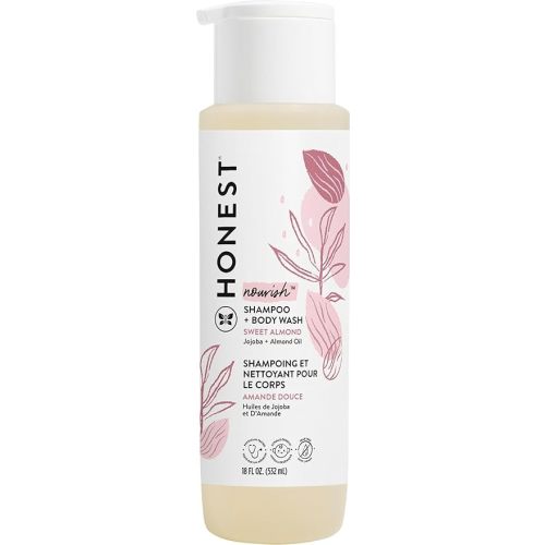 The Honest Company 2-in-1 Baby Shampoo & Body Wash, Fragrance-Free, Gentle, Tear-Free, Hypoallergenic, Naturally Derived, Sensitive Skin, 18 fl oz