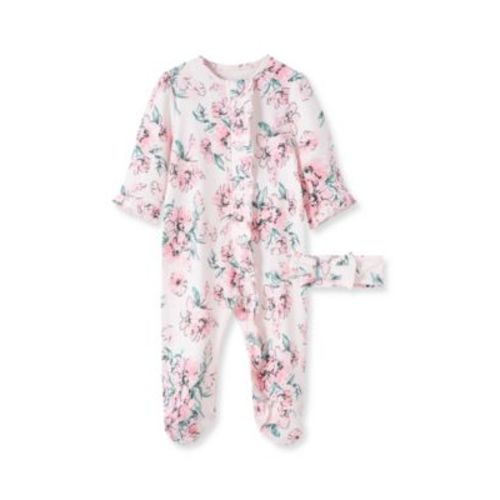 Baby Girls Dream Floral Footed Coverall and Headband, 2 Piece Set