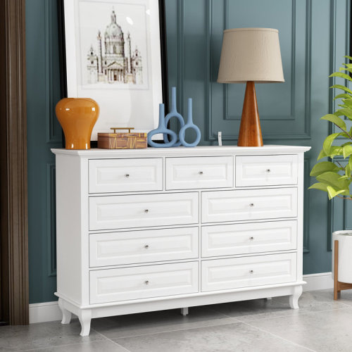 Charlton Home® Durmish 55.1” Wide 9-Drawer Dresser & Reviews | Wayfair