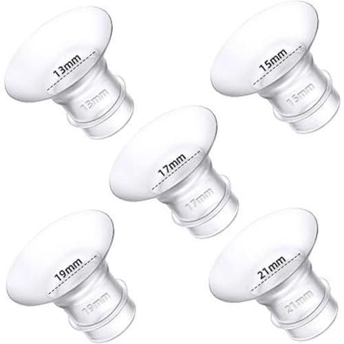 Flange Inserts 13/15/17/19/21mm for Medela,Spectra 24mm Shields/Flanges,Compatible with TSRETE,CPPSLEE,Momcozy S9/S9Pro/S12/S12Pro Wearable Breast Pump,Reduce 24mm Nipple Tunnel Down to 5pcs