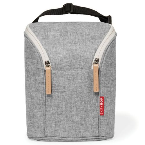 SKIP*HOP® Grab & Go Double Bottle Bag in Grey Melange
