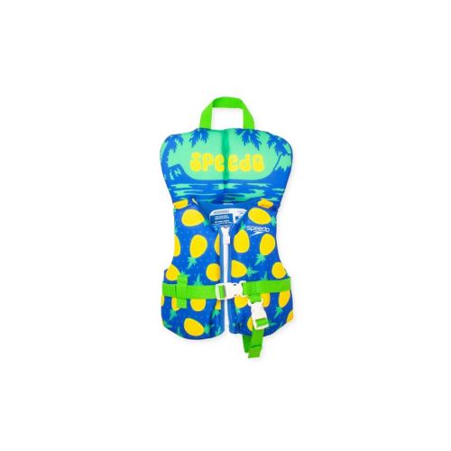 Speedo Infant Life Vest - Green/Blue/Yellow: Zipper & Buckle Closure, 33 lbs and Under