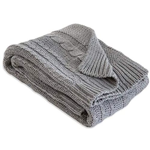 Burt's Bees Baby - Cable Knit Blanket, Baby Nursery & Stroller Blanket, 100% Organic Cotton, 30" x 40" (Heather Grey)