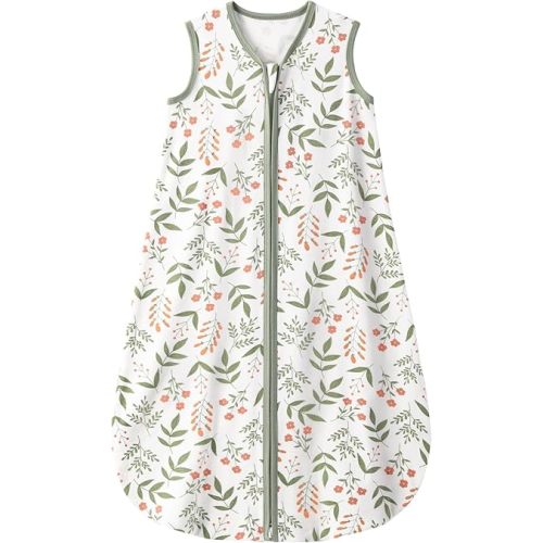 Yoofoss Baby Sleep Sack 0-6 Months 0.5 TOG Baby Wearable Blanket, 100% Organic Cotton Infant Toddler Sleeping Sack 2-Way Zipper Lightweight Sleep Sack, Flower