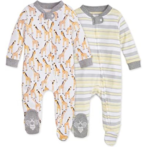 Burt's Bees Baby Sleep and Play Pajamas, 100% Organic Cotton One-Piece Romper Jumpsuit Zip Front Pjs. 9 months