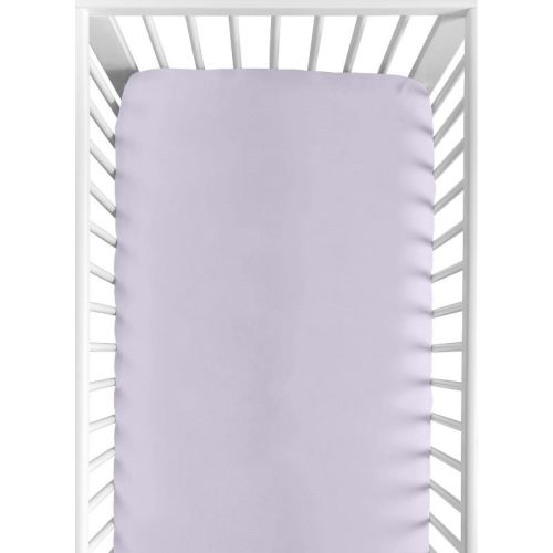 Sweet Jojo Designs Girl Baby Fitted Crib Sheet Rose Collection Solid Lavender Purple
