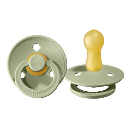 BIBS Baby Pacifier | BPA-Free Natural Rubber | Made in Denmark | Sage 2-Pack (6-18 Months)